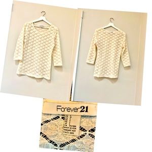 semi see through, off white top